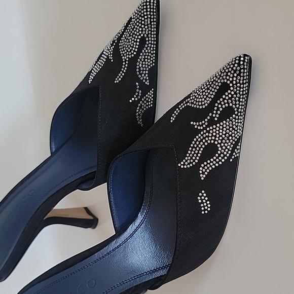 lIndaco Carmen 95mm Black Crystal-Embellished Mules Size 8 - Picture 6 of 11